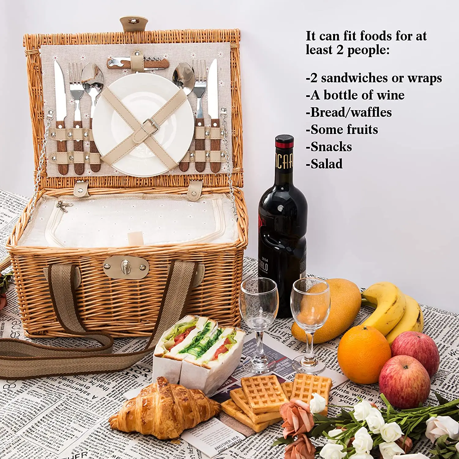 JY Romantic Picnic Time Hamper Basket Set Four Person Camping GiftReorder rate 24%