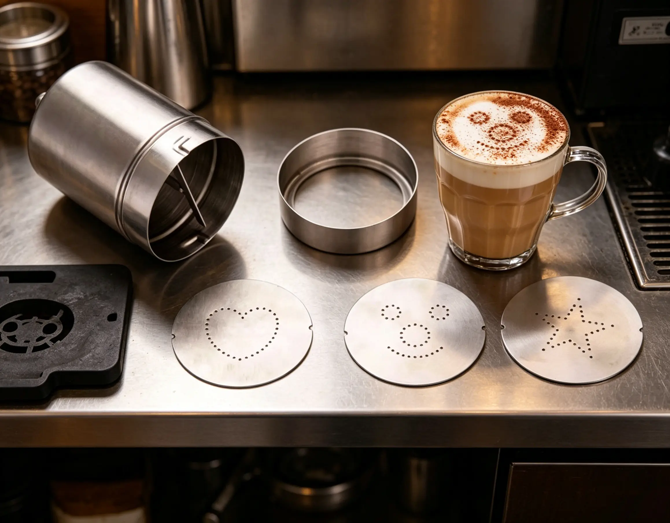 Latte Art Coffee Decoration Stencils,Template Coffee Mold Toll With 3 Pieces Replaceable StencilsReorder rate 33%