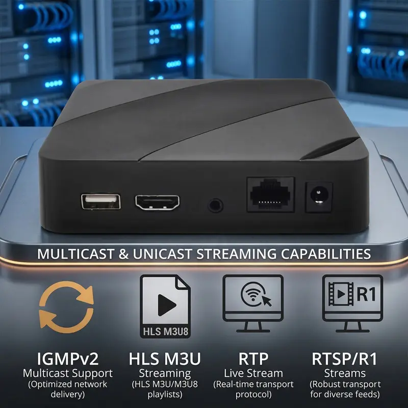 Linux Set Top Box H.265 HEVC UDP RTP RTSP HLS Middleware IP Solution OEM ODM ERI-IPTV004
