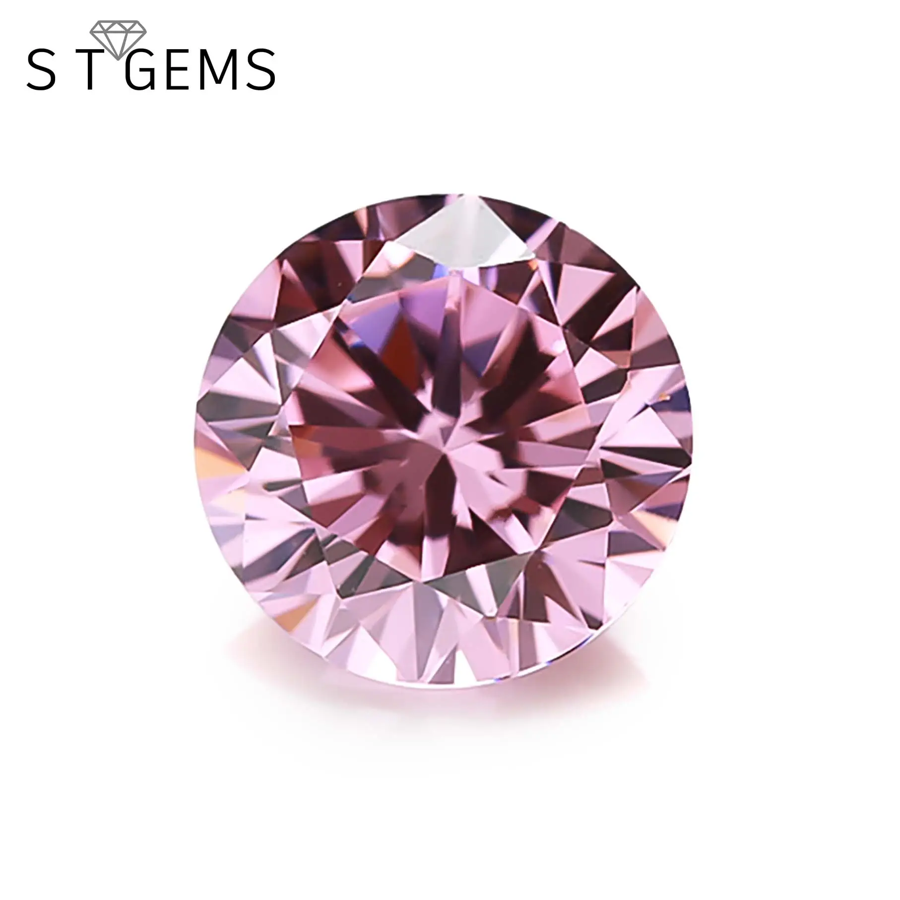 Loose Gemstone Round Cut Pink Cubic Aaa Cubic Zirconia for JewelryReorder rate 29%