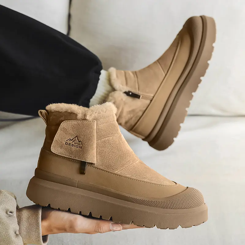 Men's Winter Leisure Thick Snow Boots Short Boots High Top Thick Soled Outdoor Warm Shoes