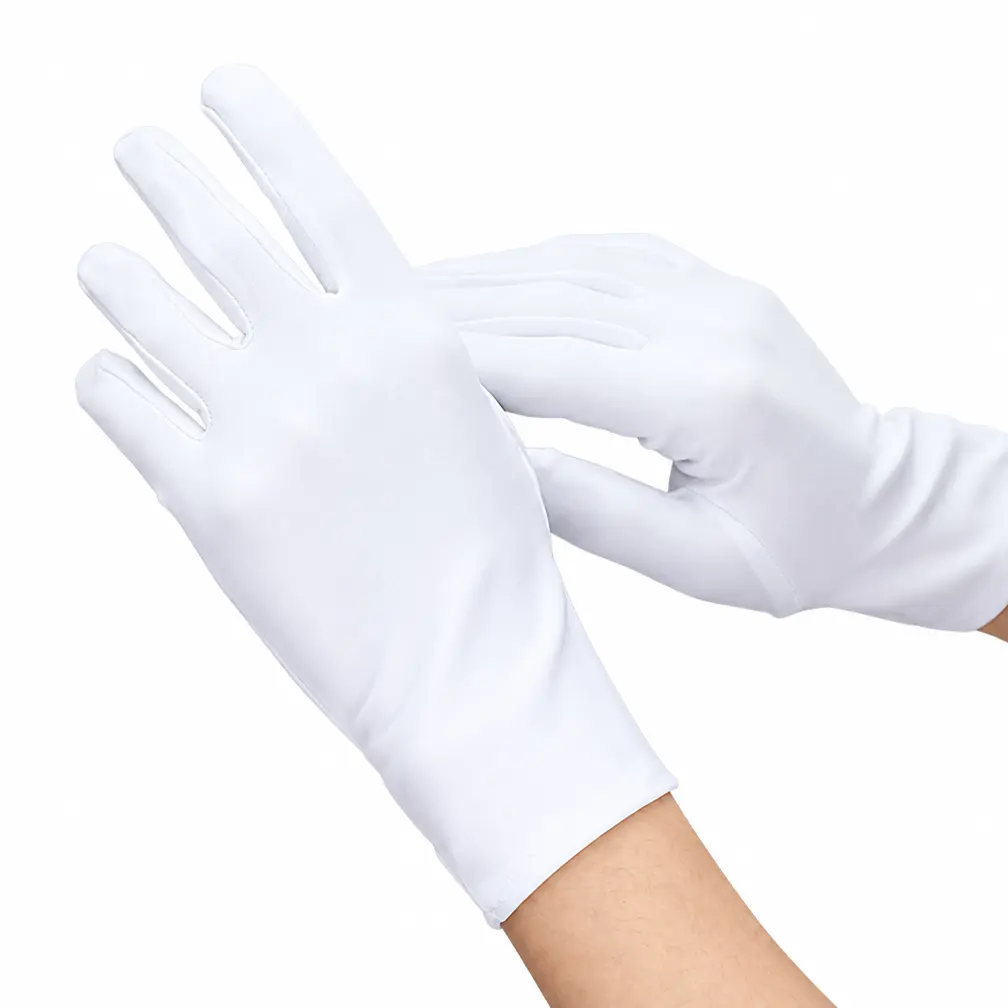 Mens Spring/Summer Chicken Feather Solid-Color Stretch Sun-Protection Opera-Length Beach Formal Performance Driving Gloves