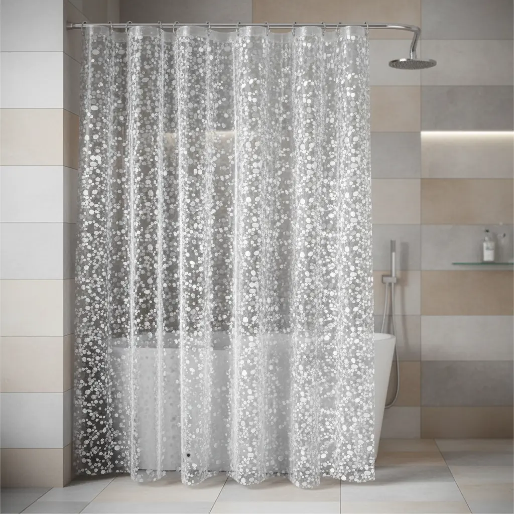 Modern 3D Printed PEVA Shower Curtain Liner Clear Bathroom Set with Digital Printing Waterproof and PEVA MaterialPKR 6,298 off shippingDelivery by 23 Dec