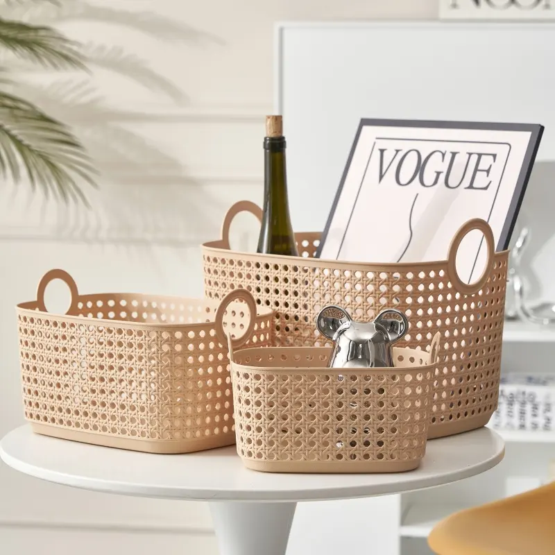 MONR Plastic Storage Baskets Laundry Basket Household Items Bathroom Organizer Sundries Storage Boxes Bins With Handle