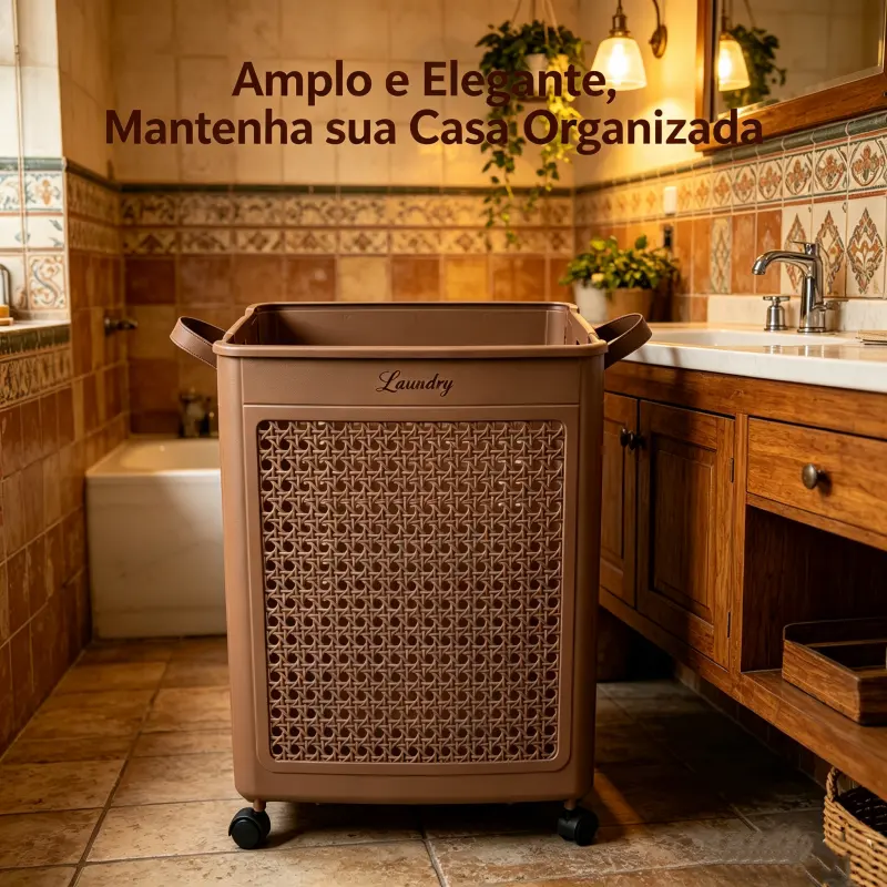 MONR PP Foldable Laundry Basket With Wheels Collapsible Clothes Hamper Portable Laundry Bin For Home Storage