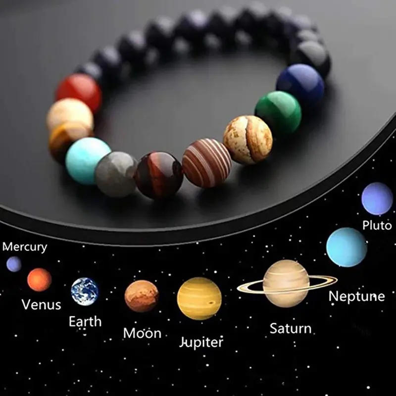 Natural Stone Colorful Beads Planetary Gemstone Trendy Ball Bracelet Energy Universe Yoga Solar Chakra Anniversary Women MenPKR 6,298 off shippingDelivery by 11 DecReorder rate 27%
