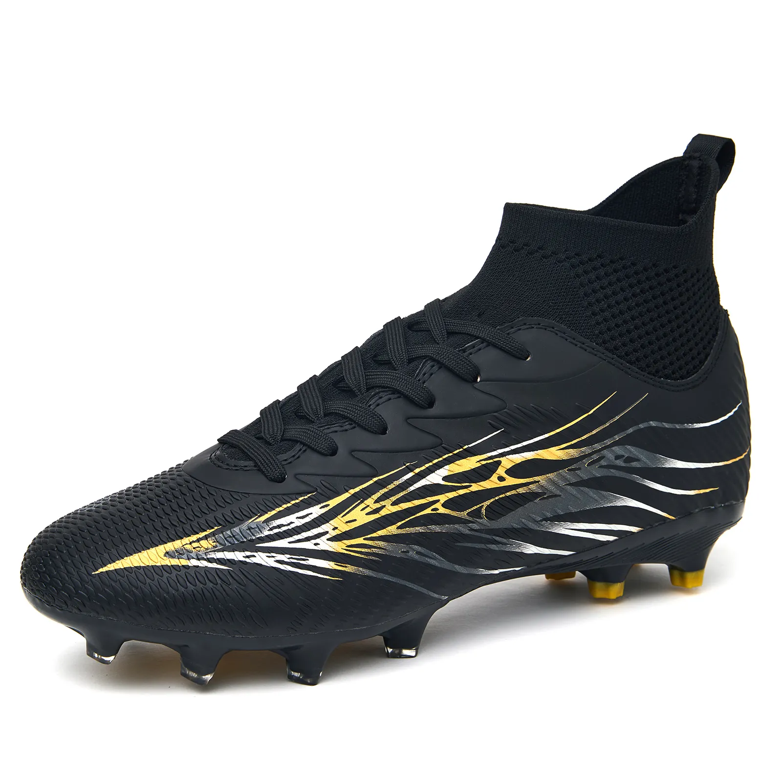 New Arrival Men's Tournament Football Spikes High Ankle Guard FG Natural Turf Soccer Shoes Comfortable Elite TrainingPKR 6,298 off shippingDelivery by 16 Dec