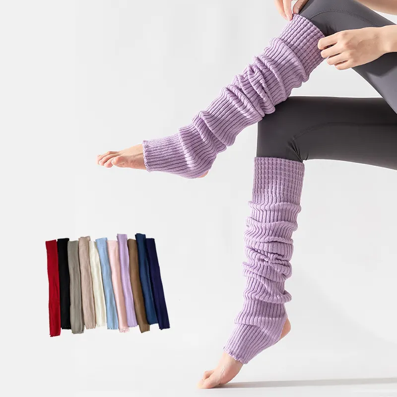 New Arrival Women Slouch Leg Warmers Winter Warm Soft Acrylic Heel Hole Over Knee Leg Warmers for Ballet Pilates YogaReorder rate 24%