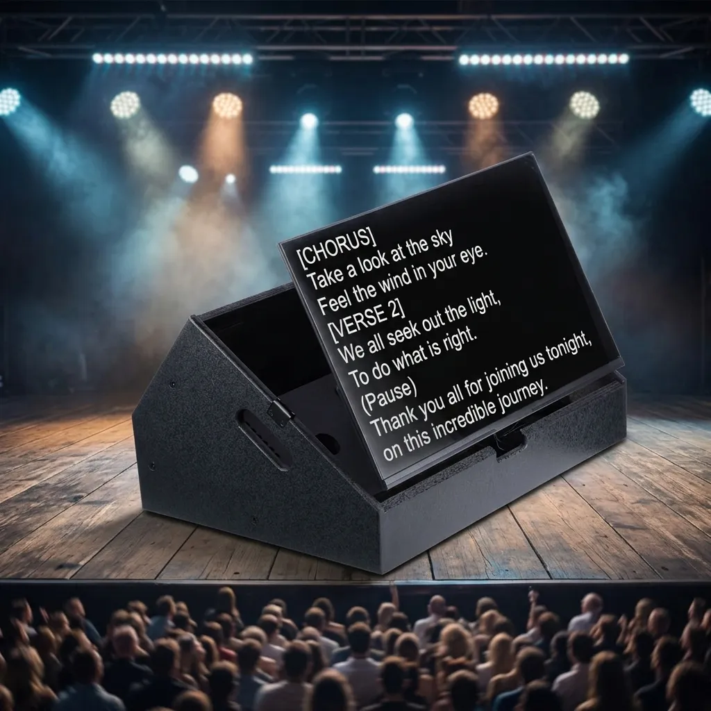 New Portable Large Screen Teleprompter Stage 27-55Inch High Brightness Screen Podium Teleprompter Stage Floor Monitor for EventsReorder rate 23%