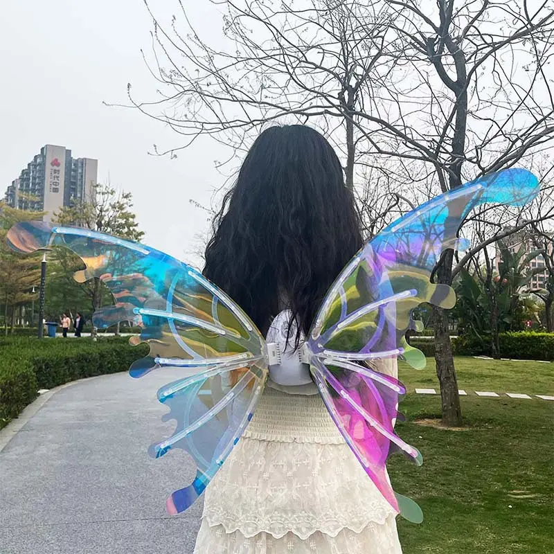 Nicro Children Butterfly LED Light Angel Costume Dress up Props Colorful DIY Glitter Music Fairy Wings Festival Party DecorationReorder rate 18%