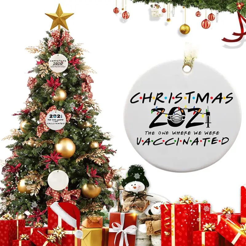 OEM/ODM Custom Logo Christmas Tree Decoration Supplies Ceramic Hanging Christmas Pendant Ornaments Tree OrnamentReorder rate 25%