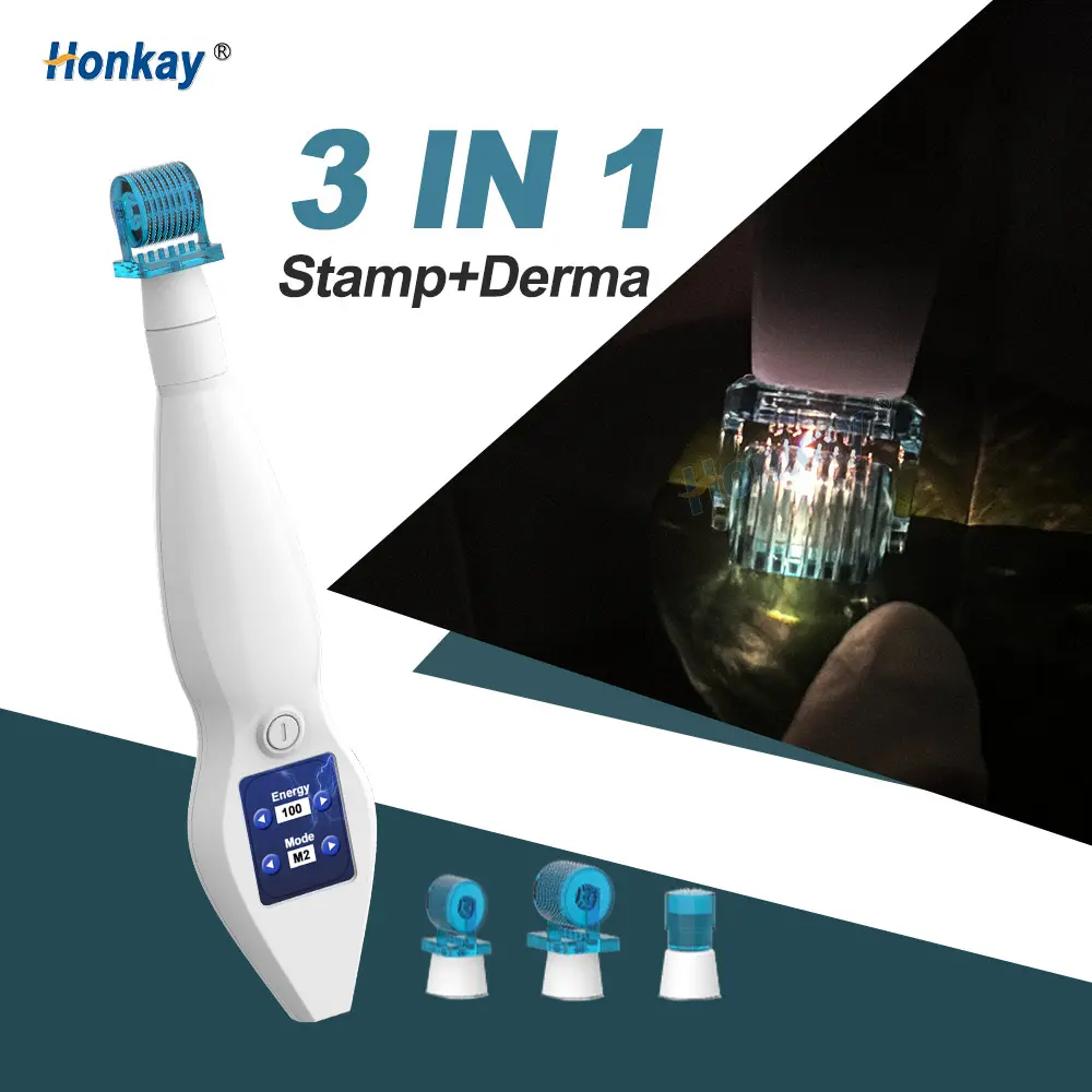 OEM ODM Distributor Handheld Plasma Pen With Derma Needle Stamp 49 Pins Derma Roller 64 112 Needles 0.25mm 0.5mm 0.75mmReorder rate 25%