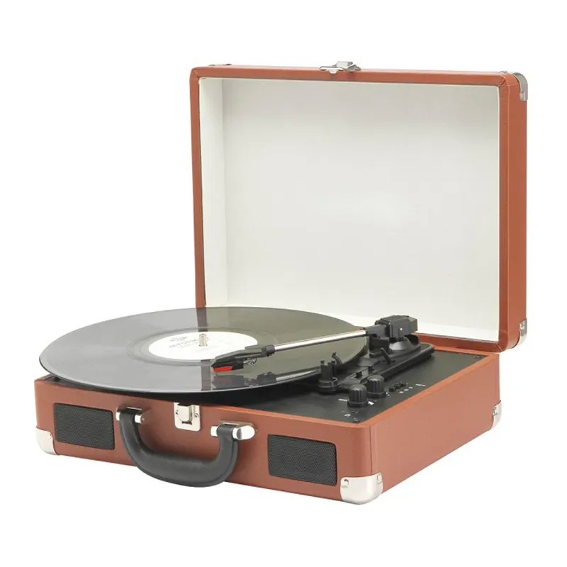 OEM/ODM Portable Blue Tooth Vintage Record Player With Speaker 3 Speed Vinyl LP Gramophone LP Turntable