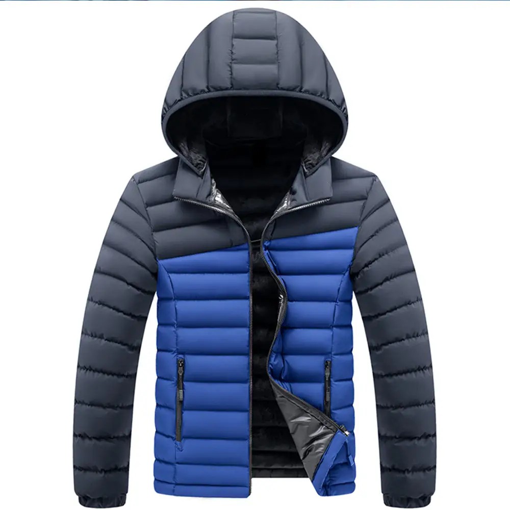 OEM Winter Custom Logo Wholesale Light Warm Black Puff Front Canvas Puffer Jackets CoatReorder rate 57%