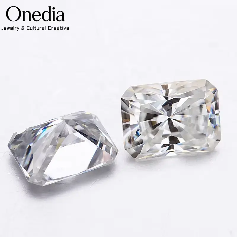 Onedia Factory Wholesale Radiant Cut White Lab Created Moissanite 5x3mm Synthetic Loose Gemstones Certified Jewelry Teeth Nail
