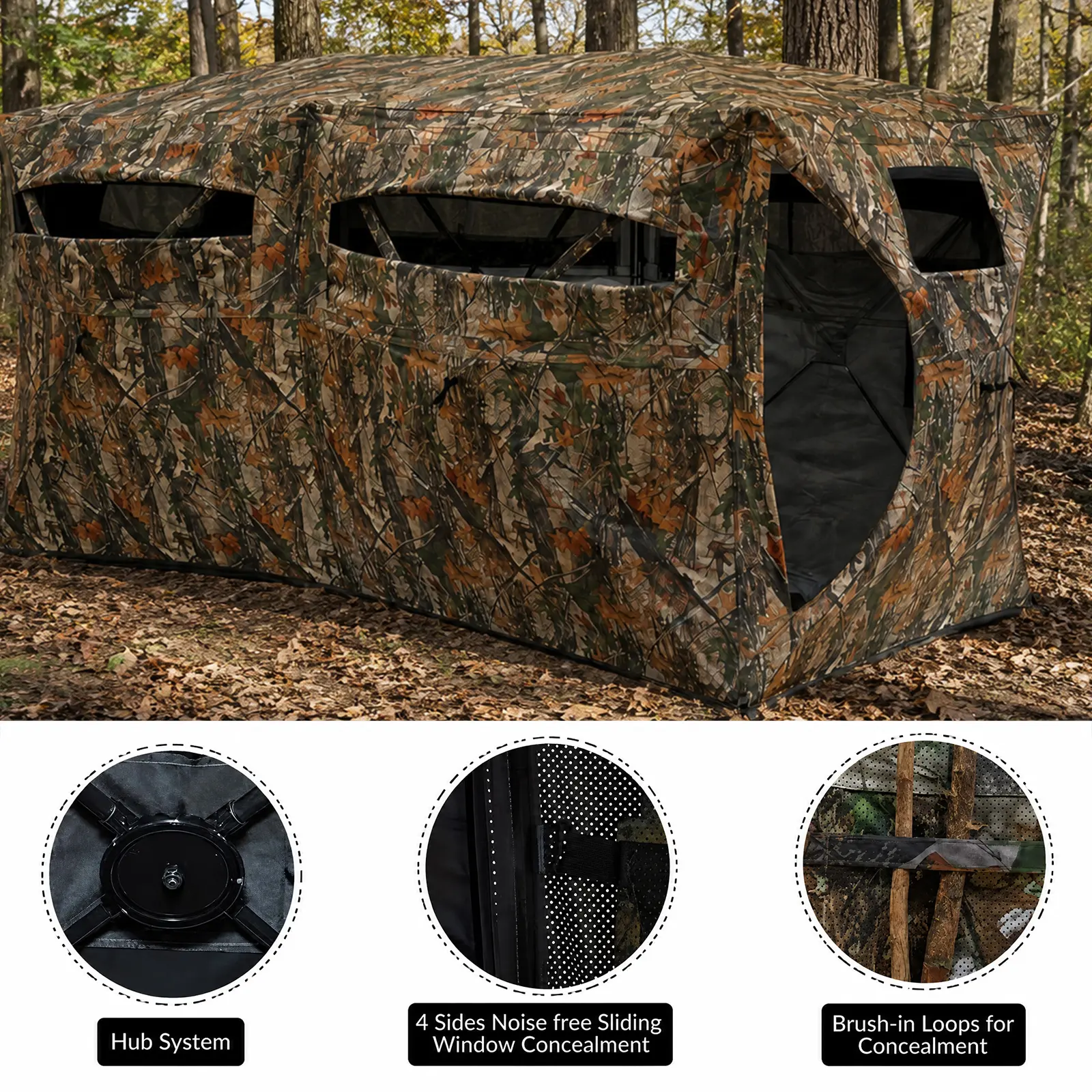 Outdoor Hunting Tent Oxford Camouflage Design Waterproof Shelter Camping Hiking Travel Wildlife Watching Quick Automatic OpeningReorder rate 20%