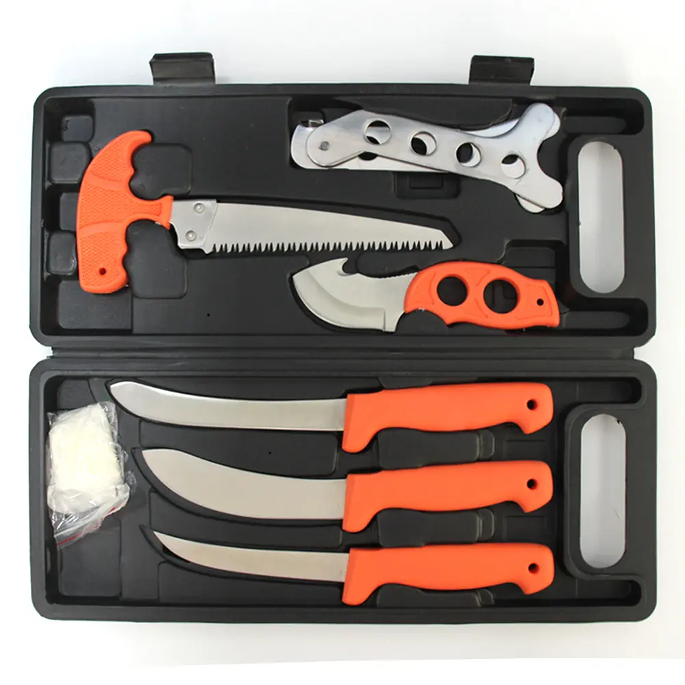Outdoors Survival Kit 7PCS Hunting Knife Tool Set Bone Bushcraft Saw Skinning Knife Hunting in Other Hunting ProductsReorder rate 25%