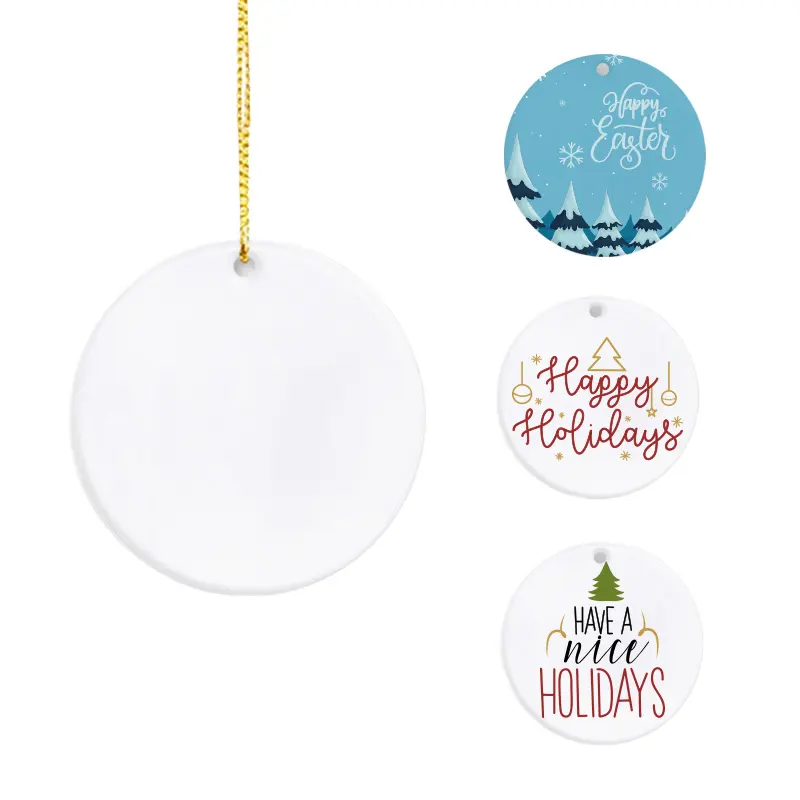 Personalized DIY Christmas Ceramic Round Shape Ornaments Sublimation Blanks 3'' Christmas Tree Decoration OrnamentsPKR 6,298 off shippingDelivery by 16 DecReorder rate 17%