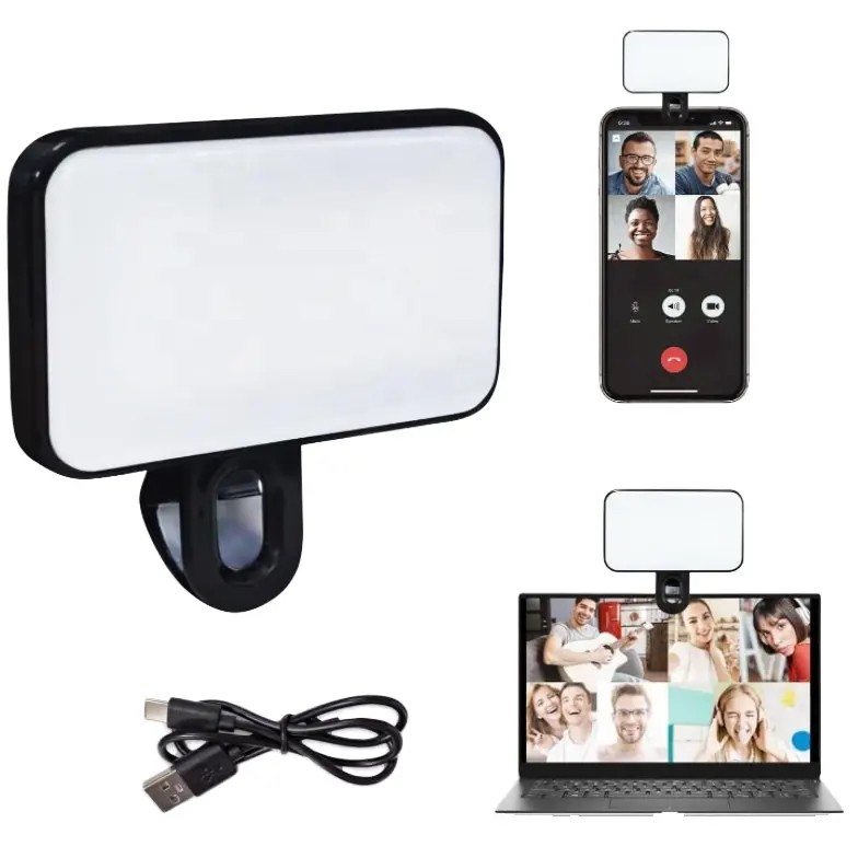 Portable Mini LED Fill Light RGB Selfie Video Conferencing Lamp Chargeable Camera Light Box for Phone/Tablet PC Laptop Lighting