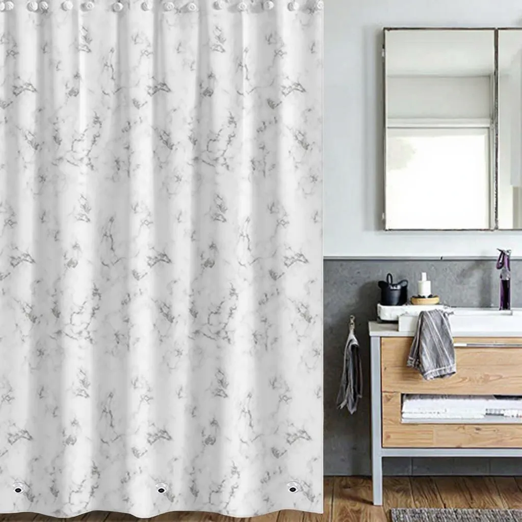 Premium PEVA Modern Simple Shower Curtain Liner Marble Printed 12 Hooks 3 Magnetic Rustproof Waterproof Quick Dry for BathtubPKR 6,298 off shippingDelivery by 23 DecReorder rate 23%