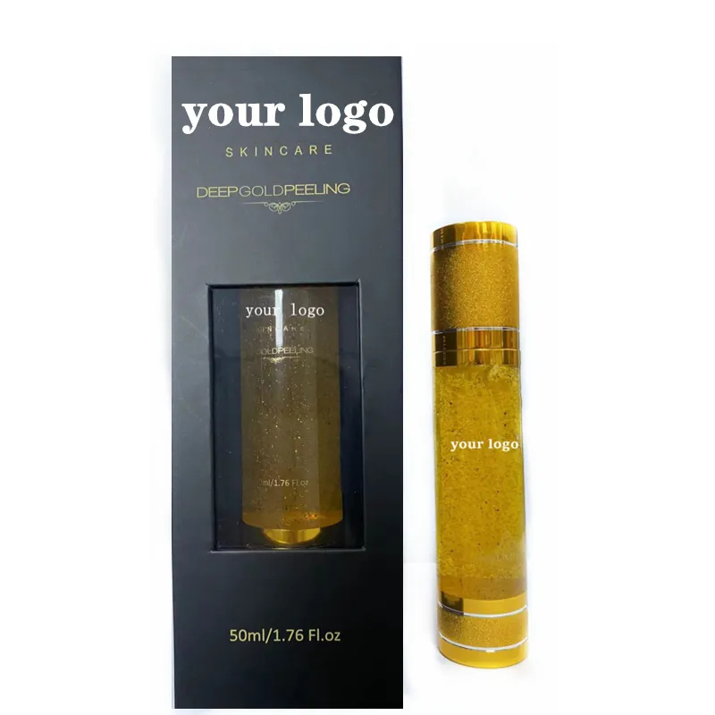 Private Label Custom logo Skin Care Deep Cleansing Exfoliating 24k Gold Peeling Exfoliator Whitening Scrub GelReorder rate 18%