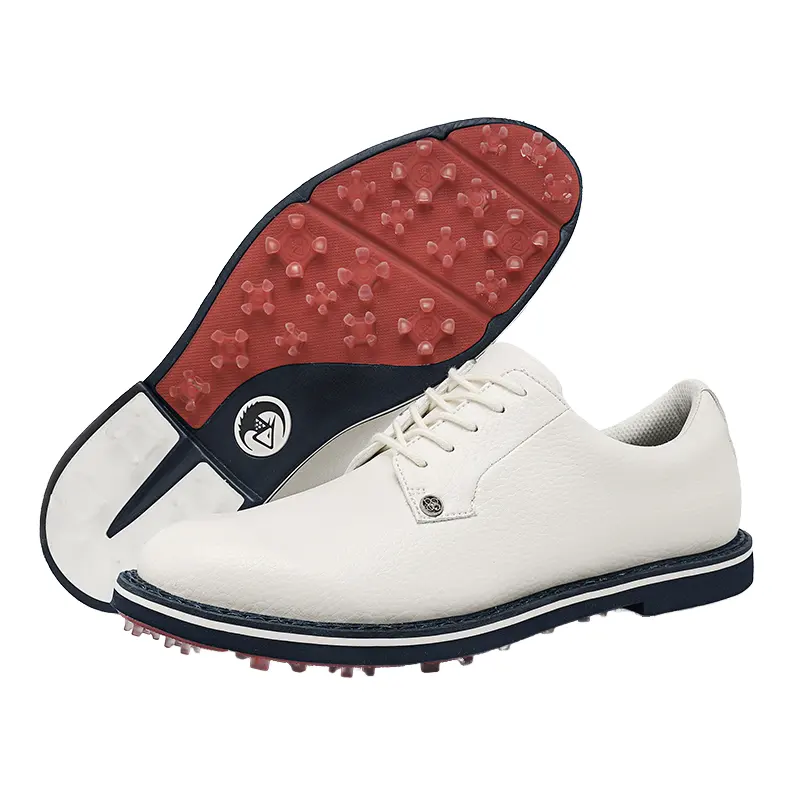 Professional Wholesale High End Genuine Leather Waterproof Golf Shoes Spikes for Men All Season