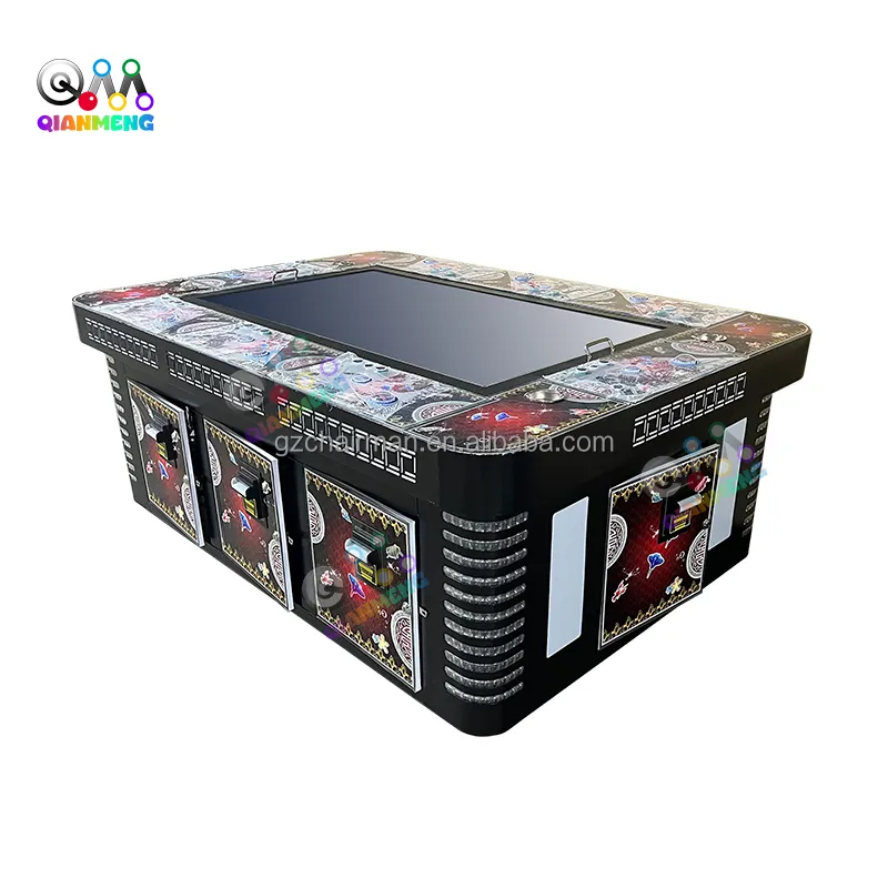 Qianmen Big Discount Low Price Luxury 55 Inch Screen 8 Player Black Fish Table for IGS Vgame Fish Hunting Shooting Game MachineReorder rate 41%