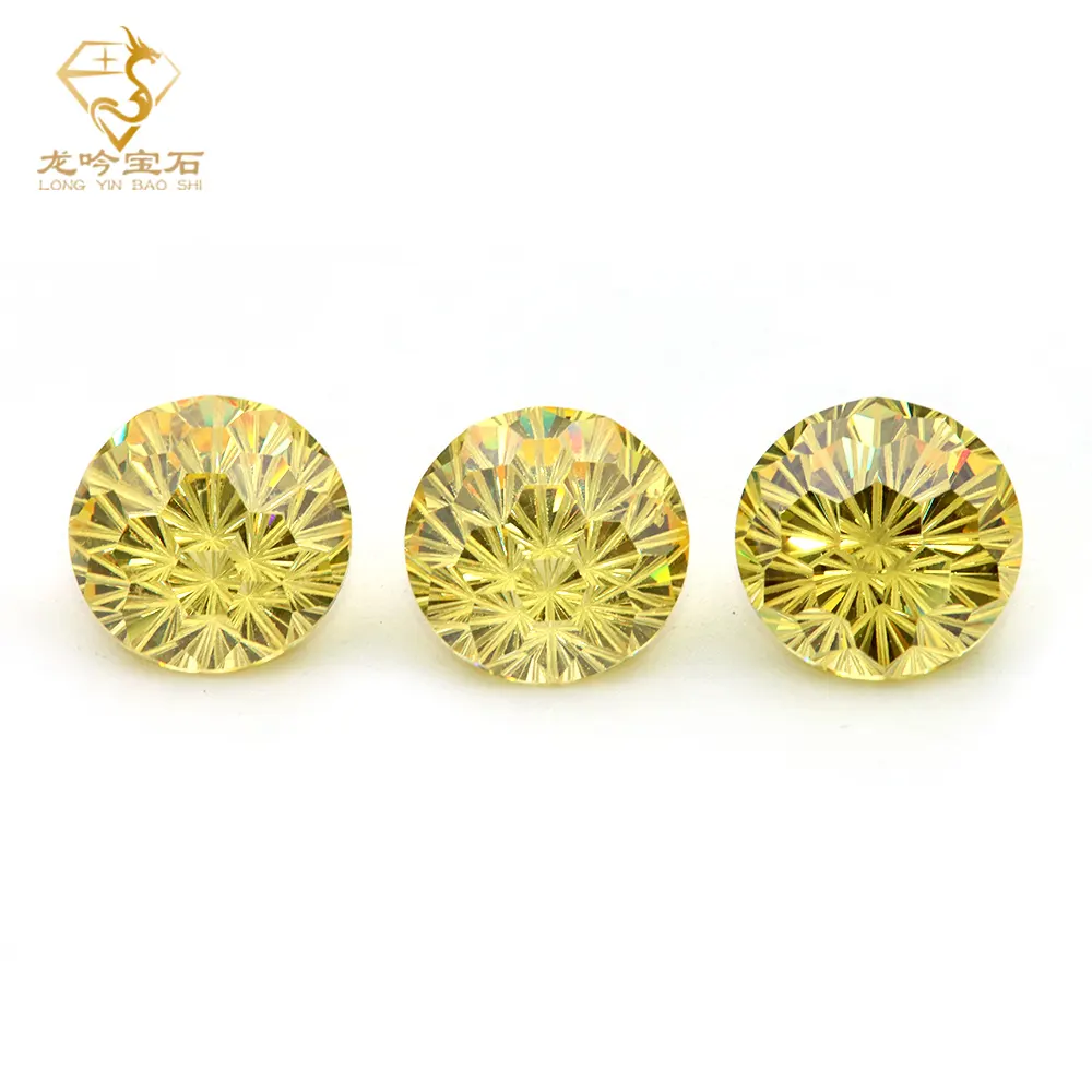 Round Firework Cut Cubic Zirconia Loose Stone Colorful CZ Stones Synthetic Zircon Gemstone for Jewelry Ring Pendant Making180-day lowest pricesReorder rate 28%