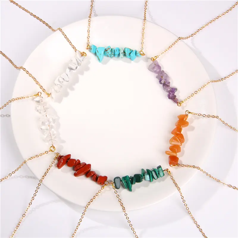 Simple Style Color Gravel Necklace Natural Gemstone Irregular Necklace Raw Rocks AccessoriesPKR 6,298 off shippingDelivery by 11 Dec