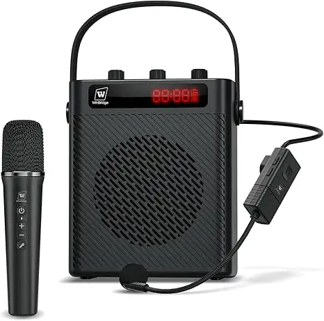 Small PA System Speaker with One Wireless Microphone for 5.1 2600mAh Battery Karaoke MachinePKR 6,298 off shippingDelivery by 02 Dec