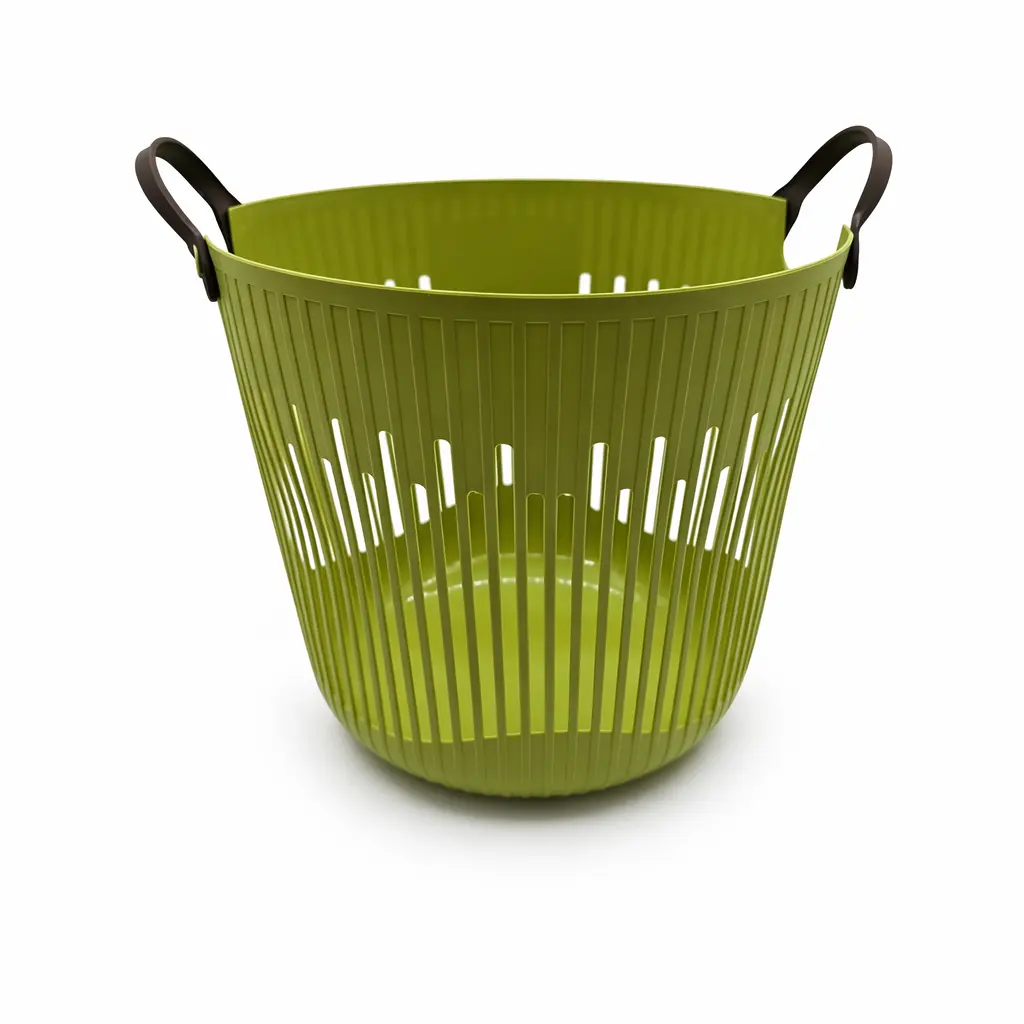 Small Ventilated Plastic Laundry Basket | Slotted Wave Design Storage Hamper for Bathroom, Kids Toys & Household Organization