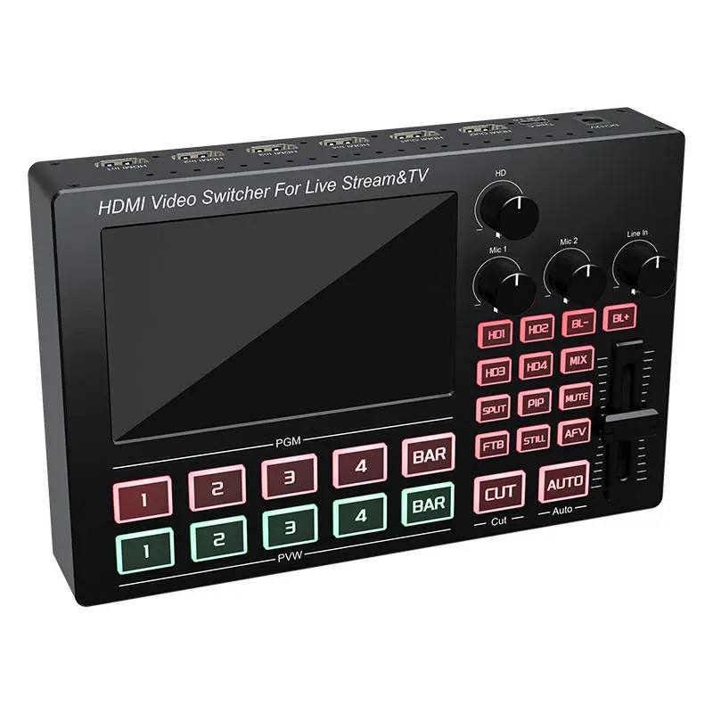 SOFLY 1080P 4 Way HDMI Video Switcher for Live Streaming Built-in 5-inch Screen Video Mixer SwitcherPKR 6,298 off shippingDelivery by 16 Dec