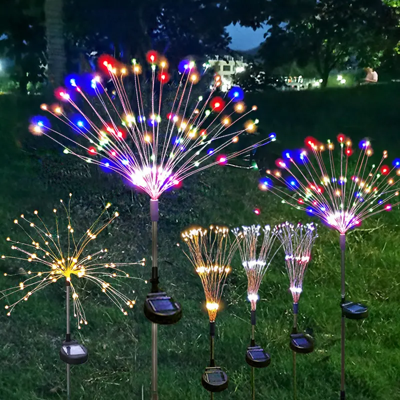 Solar Garden Lights Solar Firework Lights DIY 8modes 60/90/120/150/200LED IP65 Solar Lights Decoration For Outdoor Yard