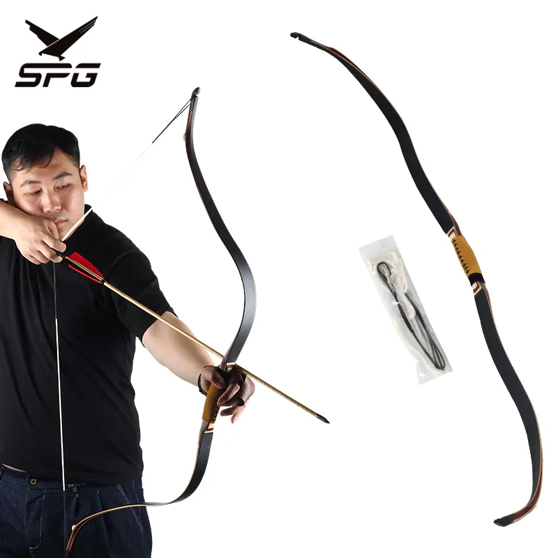SPG Traditional Bow Archery Hunting Recurve Horsebow Longbow Wooden Handle Laminate Mongolian Professional Training EquipmentReorder rate 17%