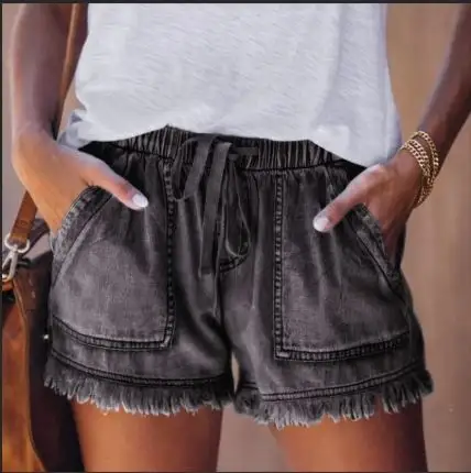 Spot on Wholesale Womens Denim Shorts Versatile Casual Denim Shorts Breathable Denim Shorts Fabric Soft Comfortable Easy to Wash