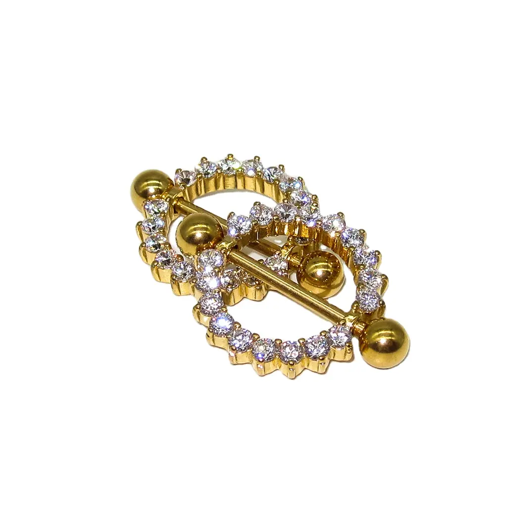 Stainless Steel Children's Wedding Gold Plated Colorful 5A Zircon Sexy Nipple Pierced Nipple RingPKR 6,298 off shippingDelivery by 23 Dec