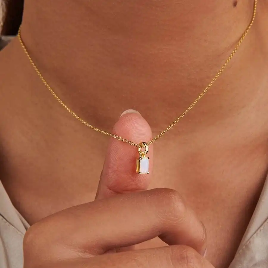 Trendy Necklace Stainless Steel Jewelry 18k Gold Plated Zodiac Birthstone Pendant Necklace Clavicle 925 Silver Jewelry ChainReorder rate 15%