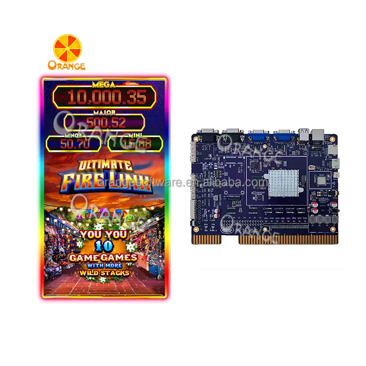 USA Hot Sell Fire Link Power 2 Power 4 Muti Games 8 in 1 Game Board Arcade Coin Operated Machine Vertical Curved CabinetReorder rate 50%
