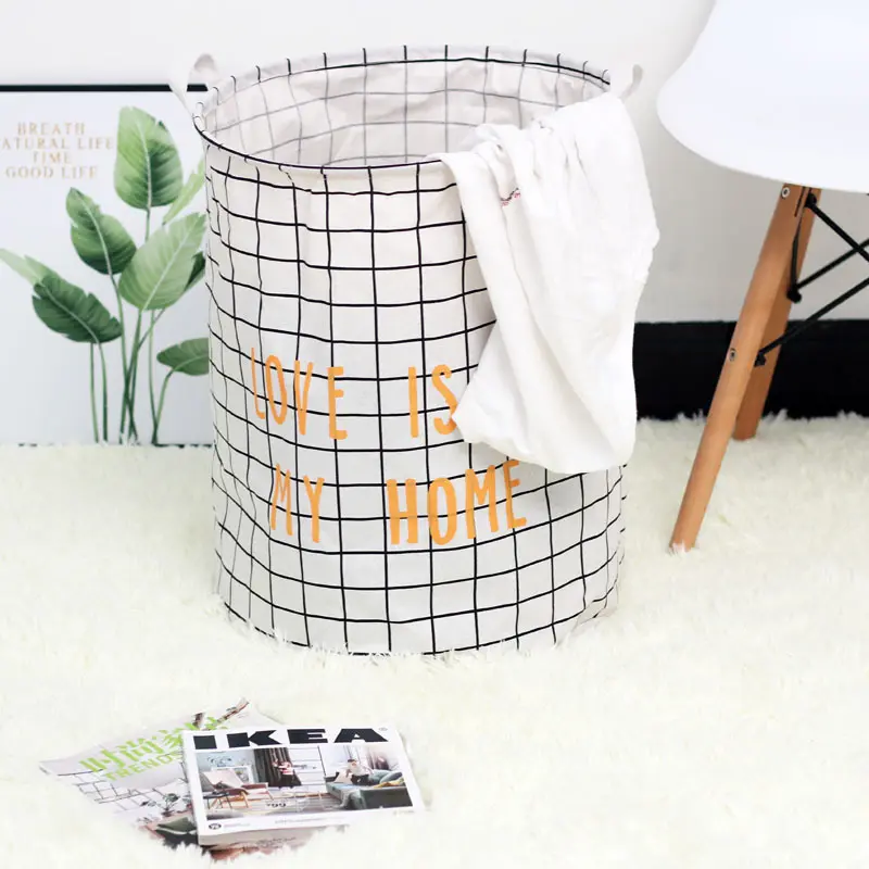 Waterproof Eco-Friendly 100% Cotton Portable Foldable Laundry Baskets Hamper for Multi-Purpose Dirty Clothes StorageReorder rate 22%
