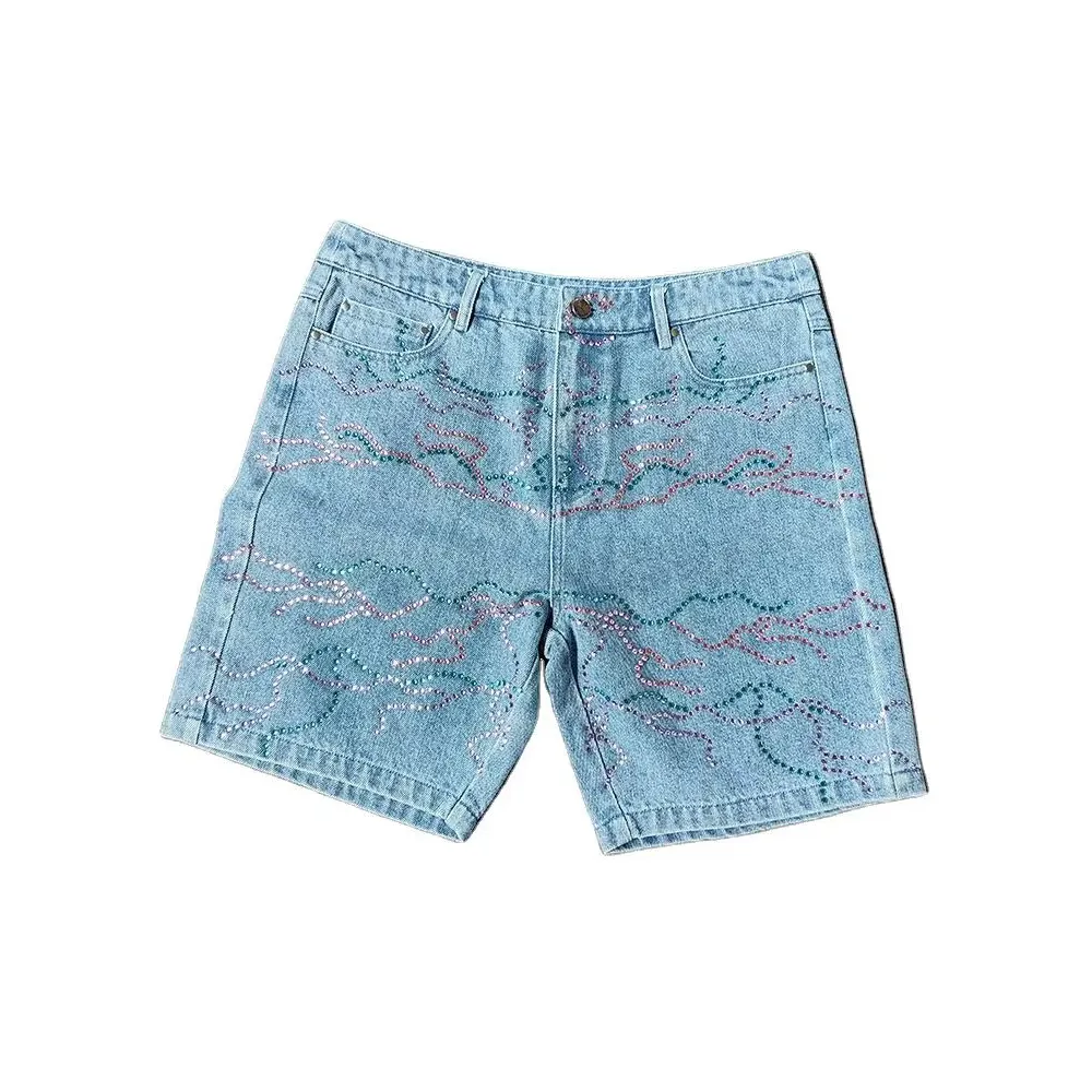 Wholesale Custom Mid Waist Regular Fit Casual Denim Shorts Men Solid Color High Quality Quick Dry Breathable SaleReorder rate 20%