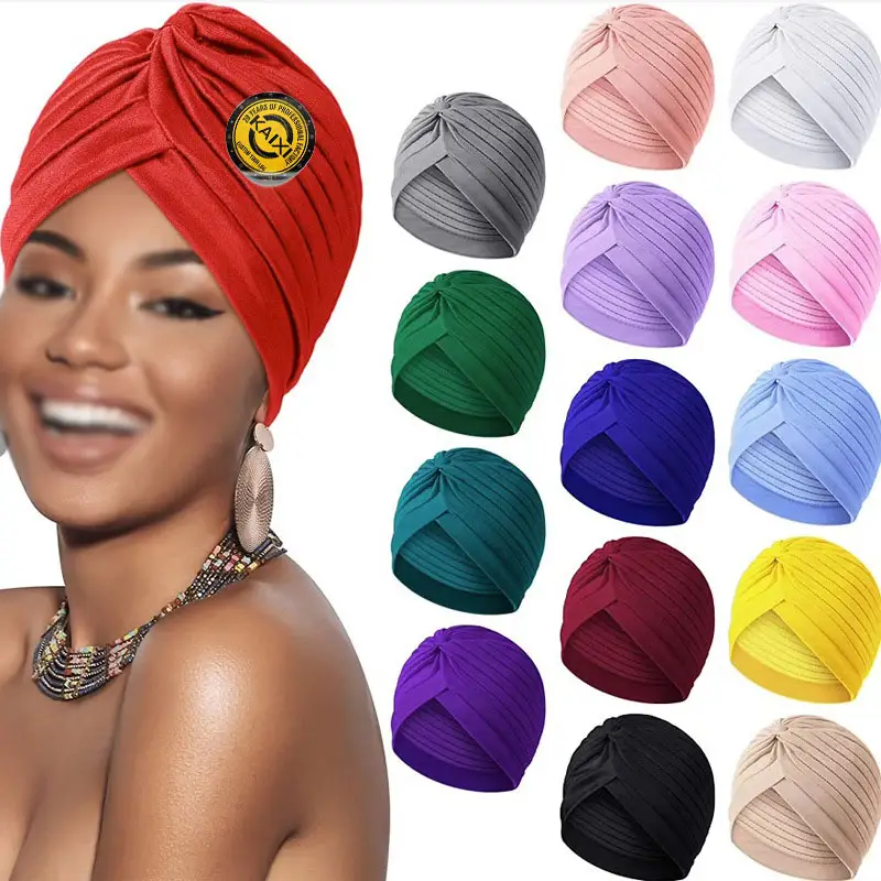 Wholesale Customizable Hot Sale Knotted Sleep Turban Indian Hat for Women Stretchable Polyester Fiber Plain Cancer Chemo CapPKR 6,298 off shippingDelivery by 23 DecReorder rate 19%