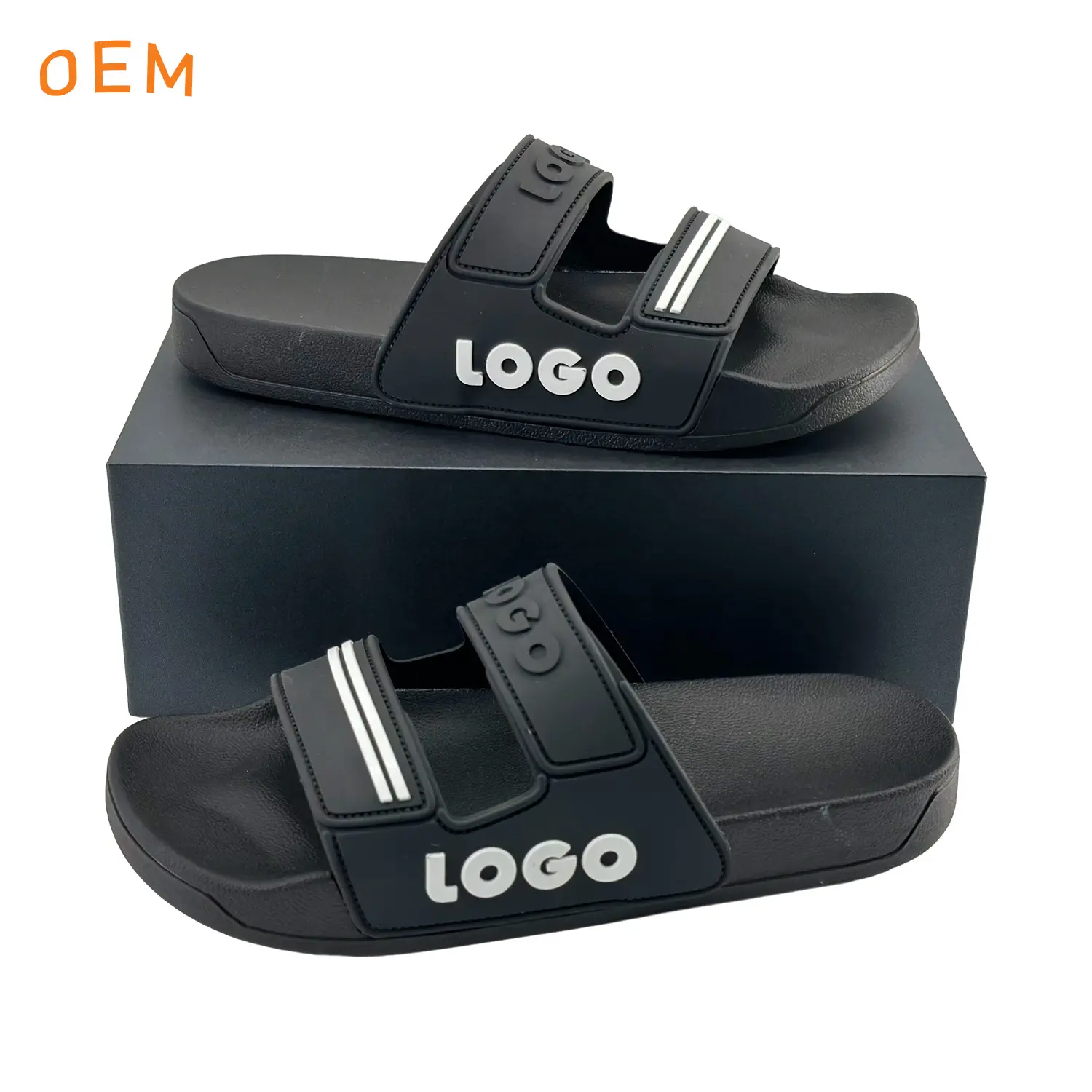 Wholesale New Summer Classic Men and Women Anti Slip Sandals Open Toe Beach Double-buckle Adjustable Strap Size Slides SlipperReorder rate 29%