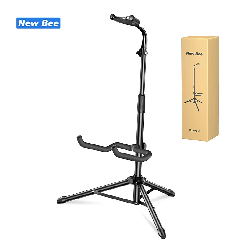 Wholesale Portable Metal Guitar Stand Folding Floor Guitar Holder for Acoustic Classical Electric Bass Guitars UkuleleReorder rate 22%