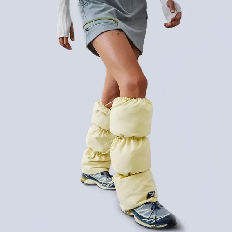 Winter Puffer Leg Warmers Adjustable Lightweight Warm Windproof Nylon Leg Cover 90% Duck Down Stuffed Leg Warmers for WomenReorder rate 20%