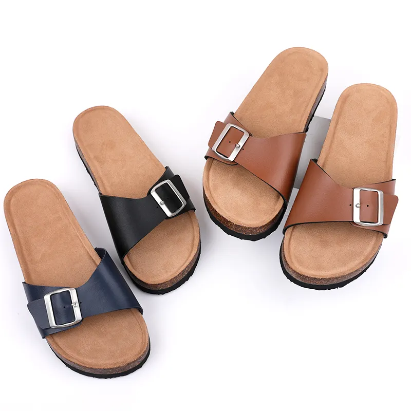 Women's Buckle Slide Sandals Casual Beach Comfort Slippers