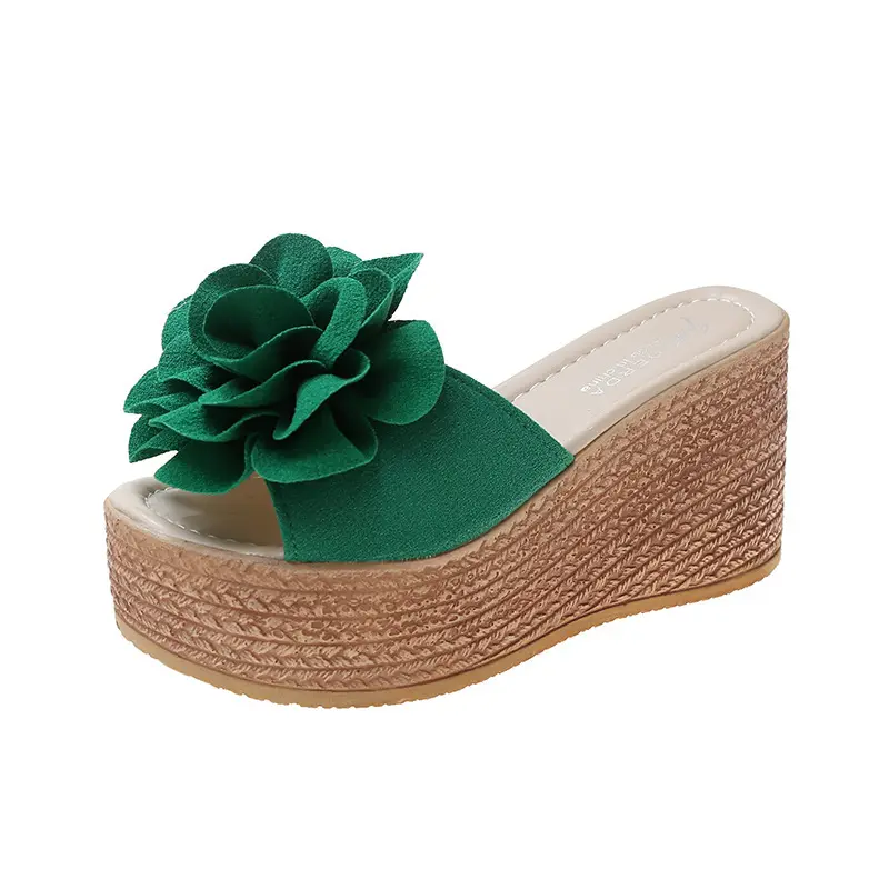 Women's Casual Shoes Summer Heeled Slides High Heels Beach Ladies Platform Wedges Open Toe Fashion EVA Sandals Femme Wholesale