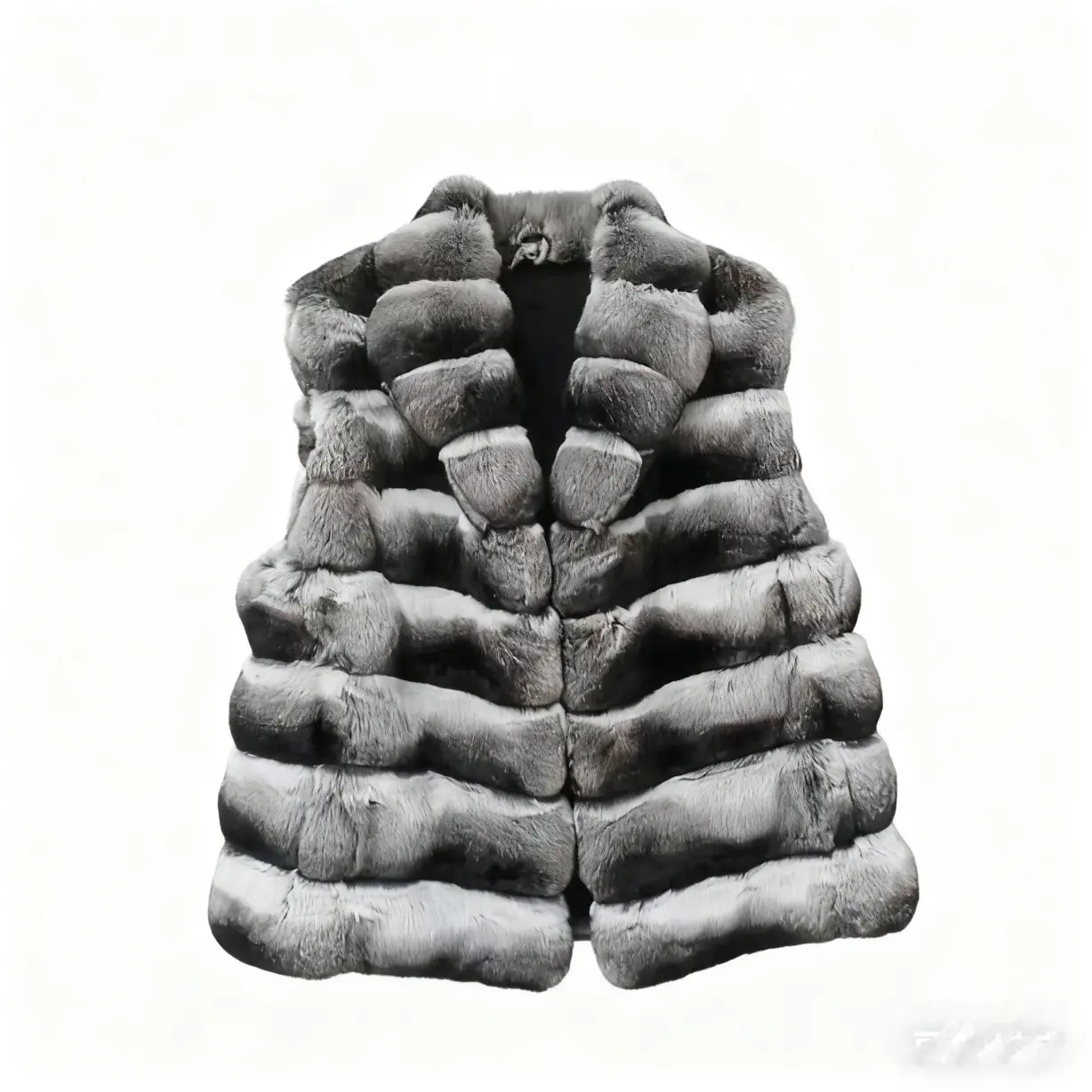 Women's Luxury Chinchilla Fur Vest Winter Warm Sleeveless Outerwear for Cold Weather
