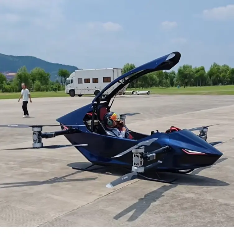 YIVTOL EVTOL S ZERO Ultra Lite 60000mAh*4 Battery 55mins New Flying Car 120kg Payload 80km/h Carbon Fiber Foldable Design 4K