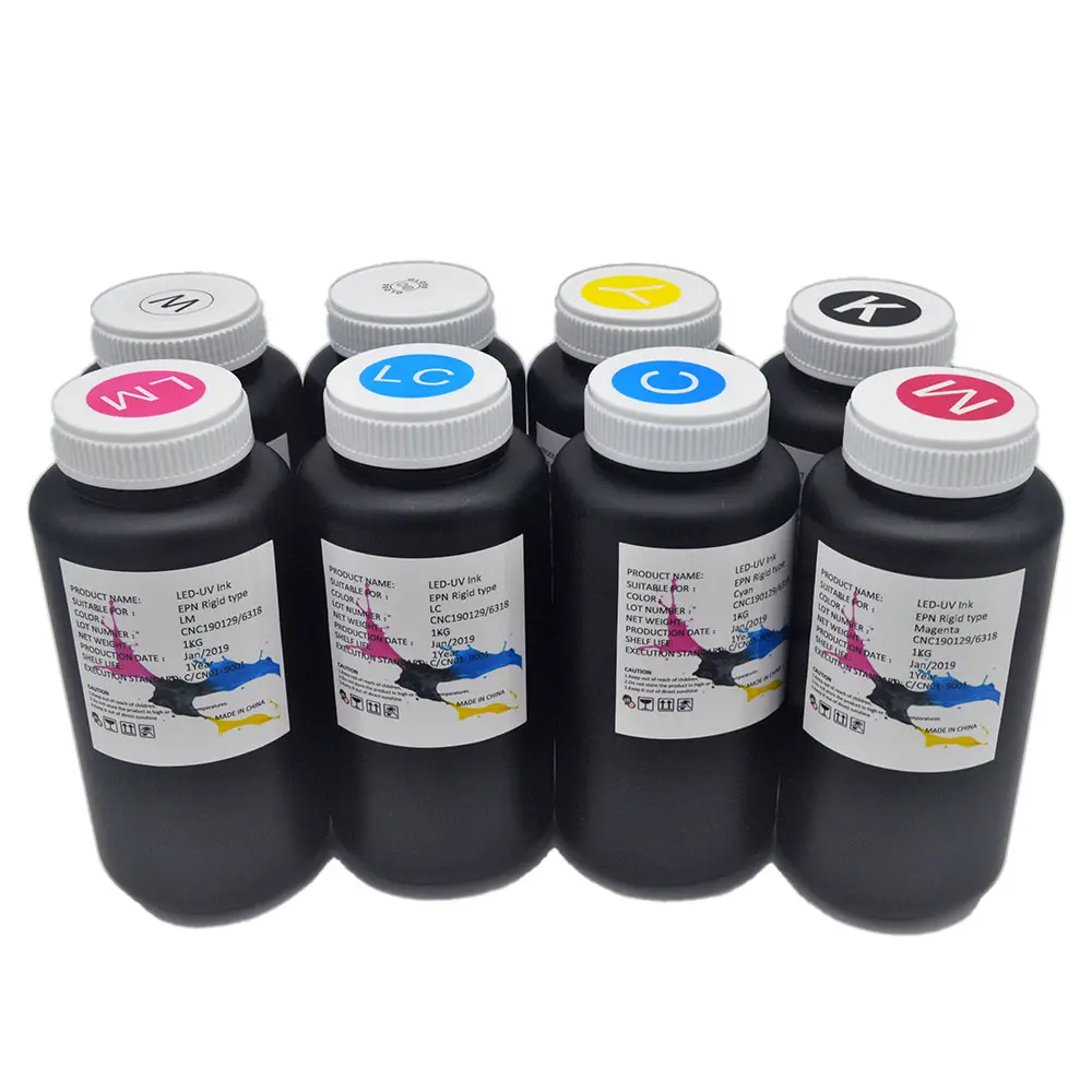 1000ml Hard Soft LED UV Ink For Epn I3200 XP600 I1600 TX800 L805 1390 DX4 DX5 DX7 DX10 UV Printer Ink UV Curing Ink For RicohReorder rate 26%