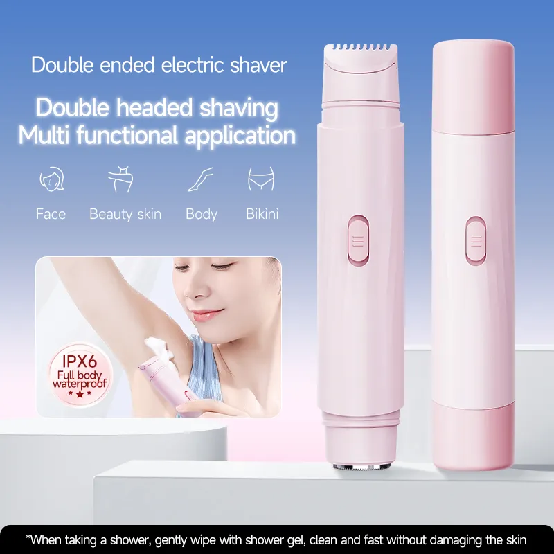 2 In 1 Dual Head Electric Epilator Shaver Rechargeable Hair Remover Body Hair Removal Machine Home Beauty Tool Custom Logo